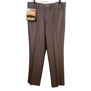 VTG Buffalo Country Brown Western Chino Unhemmed Textured Dress Pants 38 NWT